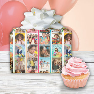 Papier Cadeau Collage photo Stripes simples Anniversaire