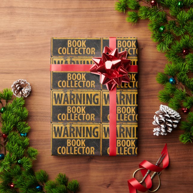 Papier Cadeau COLLECTEUR DE LIVRES D'AVERTISSEMENT - Signal de p (Cadeau de vacances)