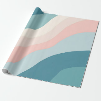 Papier Cadeau Collection Abstrait Moderne Rose Pâle Menthe