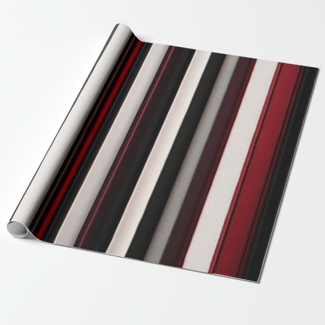 Papier Cadeau Collection Abstraite Red Black Lines tendance (Déroulé)