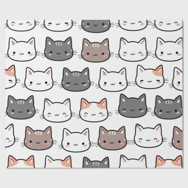 Papier Cadeau Collection Amoureux des chats Papier à envelopper (Plat)
