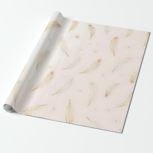 Papier Cadeau Collection Bohème de plumes modernes de luxe