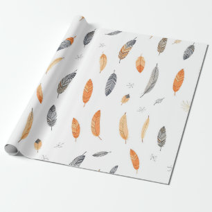 Papier Cadeau Collection Bohème Tendance Luxe Plumes