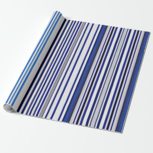 Papier Cadeau Collection branchée Summer Navy Blue Boat Stripes
