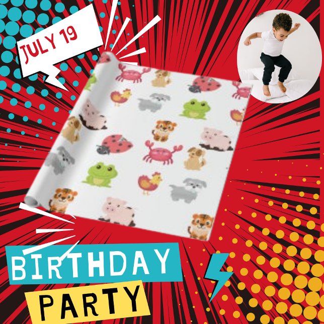 Papier Cadeau Collection de bandes dessinées minimalistes pour a (Créateur téléchargé)