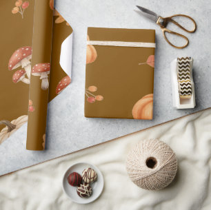 Papier Cadeau Collection de design élégant de jardin de citrouil
