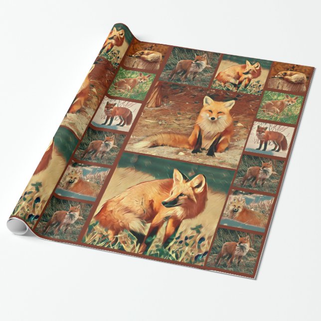 Papier Cadeau Collection de Fox rouge (Déroulé)