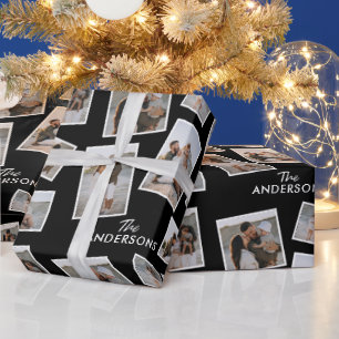 Papier Cadeau Collection de la famille Black Multi Photo