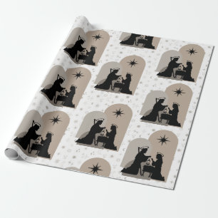 Papier Cadeau Collection de la Nativité Boho