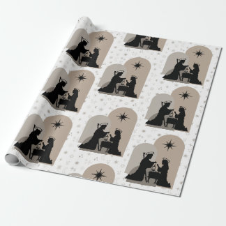 Papier Cadeau Collection de la Nativité Boho