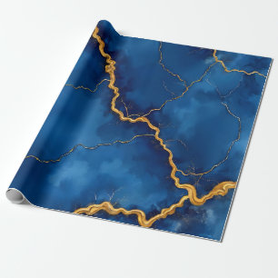 Papier Cadeau Collection de marbre Royal Blue Gold