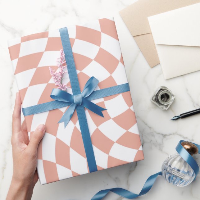 Papier Cadeau Collection de mariage Rose Gold à carreaux (Cadeaux)