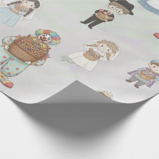 Papier Cadeau Collection de personnages de costumes de Pourim po