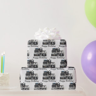 Papier Cadeau Collection d'images rétros d'anniversaire