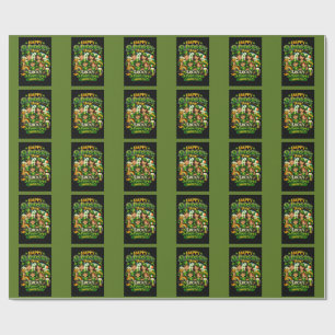 Papier Cadeau Collection Famille Shamrock Chanceux