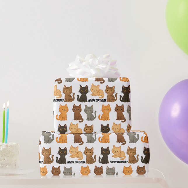 Papier Cadeau Collection Joyeux Anniversaire Chatons (Cadeaux de fête)