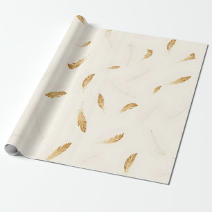 Papier Cadeau Collection Luxe Moderne Boho Feathers