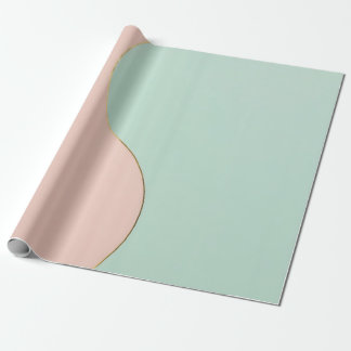 Papier Cadeau Collection Moderne Abstraite Rose Pâle Menthe