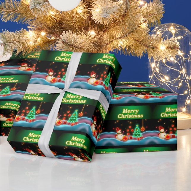 Papier Cadeau Collection populaire Noël Neon Holiday (Vacances)