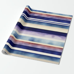 Papier Cadeau Collection populaire Summer Navy Blue Boat Stripes