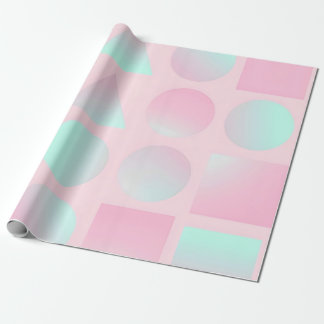 Papier Cadeau Collection Tendance Abstraite Rose Blush Menthe