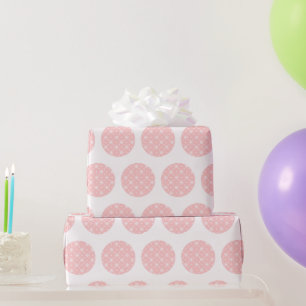 Papier Cadeau Coller Pois roses Flèches blanches