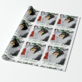 Papier Cadeau Collie rencontre Père Noël Christmas