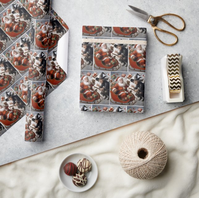 Papier Cadeau Collision des fêtes de Noël et d'Halloween (Artisanat)