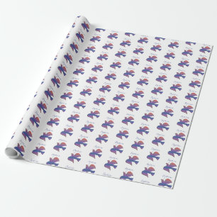 Papier Cadeau Colombe de baptême adulte personnalisable