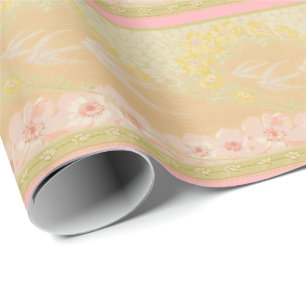 Papier Cadeau colombes victoriennes et Roses