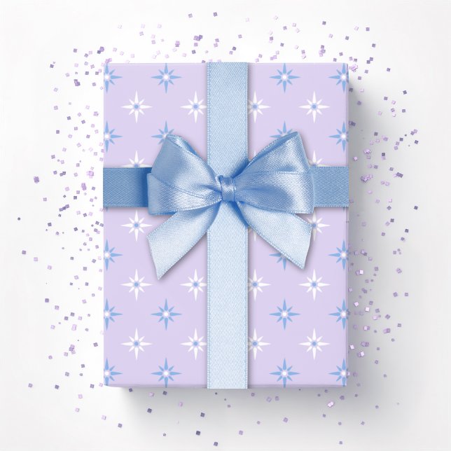 Papier Cadeau Color Sparkle Stars in Blue and Purple (Créateur téléchargé)