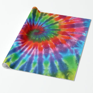 Papier Cadeau Colorant de la cravate 60s de paix de hippie rétro