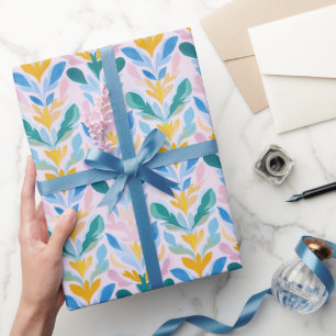 Papier Cadeau Coloré Gras Bleu rose moderne Formes Motif