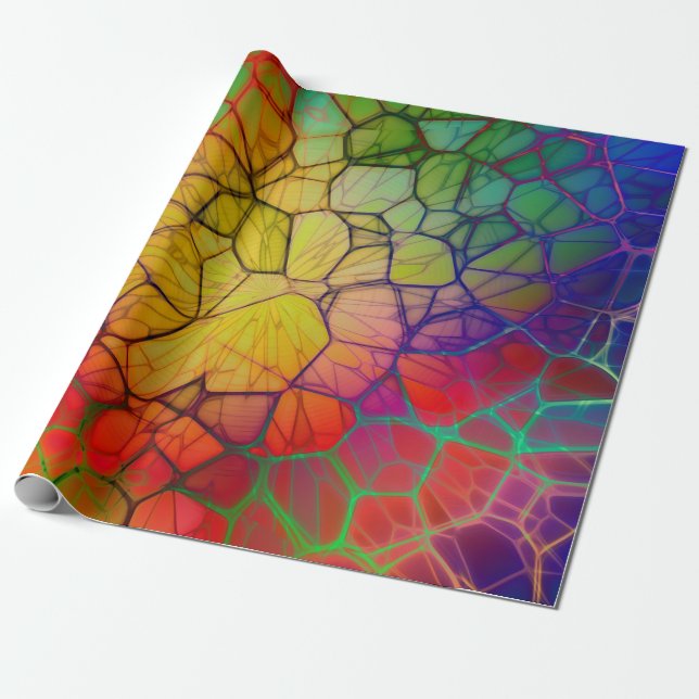Papier Cadeau Coloré Rainbow Mosaic Toutes les occasions (Déroulé)