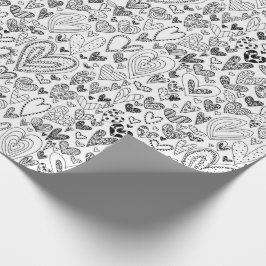 Papier Cadeau Colorez vos propres coeurs de Saint-Valentin