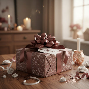 Papier Cadeau Comédie musicale blanche avec couleur de fond pers