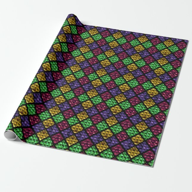 Papier Cadeau Commedia dell'Arte Arlequin boîte à bijoux (Déroulé)