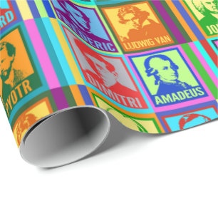 Papier Cadeau Compositeurs de musique classique Pop Art moderne
