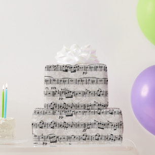 Papier Cadeau Composition De Musique Sur Damask