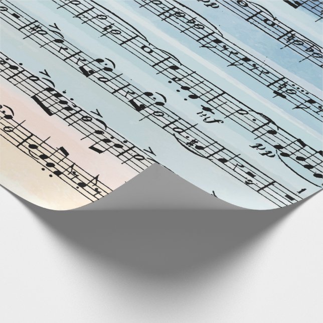 Papier Cadeau Composition musicale sur aquarelle (Coin)