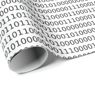 Papier Cadeau Computer Science Binary (noir et rouge)