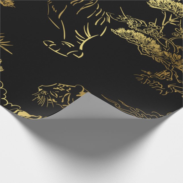 Papier Cadeau con tigre estilo japonés (Coin)