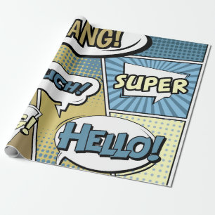 Papier Cadeau concept créatif Abstrait comic pop art style blan