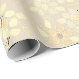 Papier Cadeau Concepteur à motifs floraux