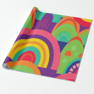Papier Cadeau Conception Abstraite d'Arche de Pluie – Moderne Co