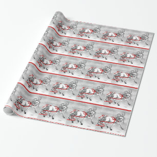 Papier Cadeau Conception blanche de Noël d'étalon