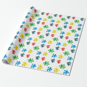 Papier Cadeau Conception colorée de morceau de puzzle