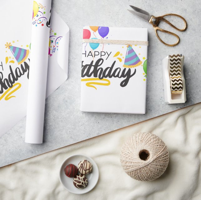 Papier Cadeau Conception d'anniversaire Article-02 (Artisanat)
