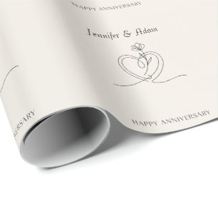 Papier Cadeau Conception d'anniversaire d'art en ligne minimalis