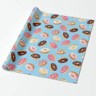 Papier Cadeau Conception de beignets en carrés